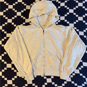 Buck Mason Vintage Interloop Zip Sweatshirt - Heather Gray - Size Small